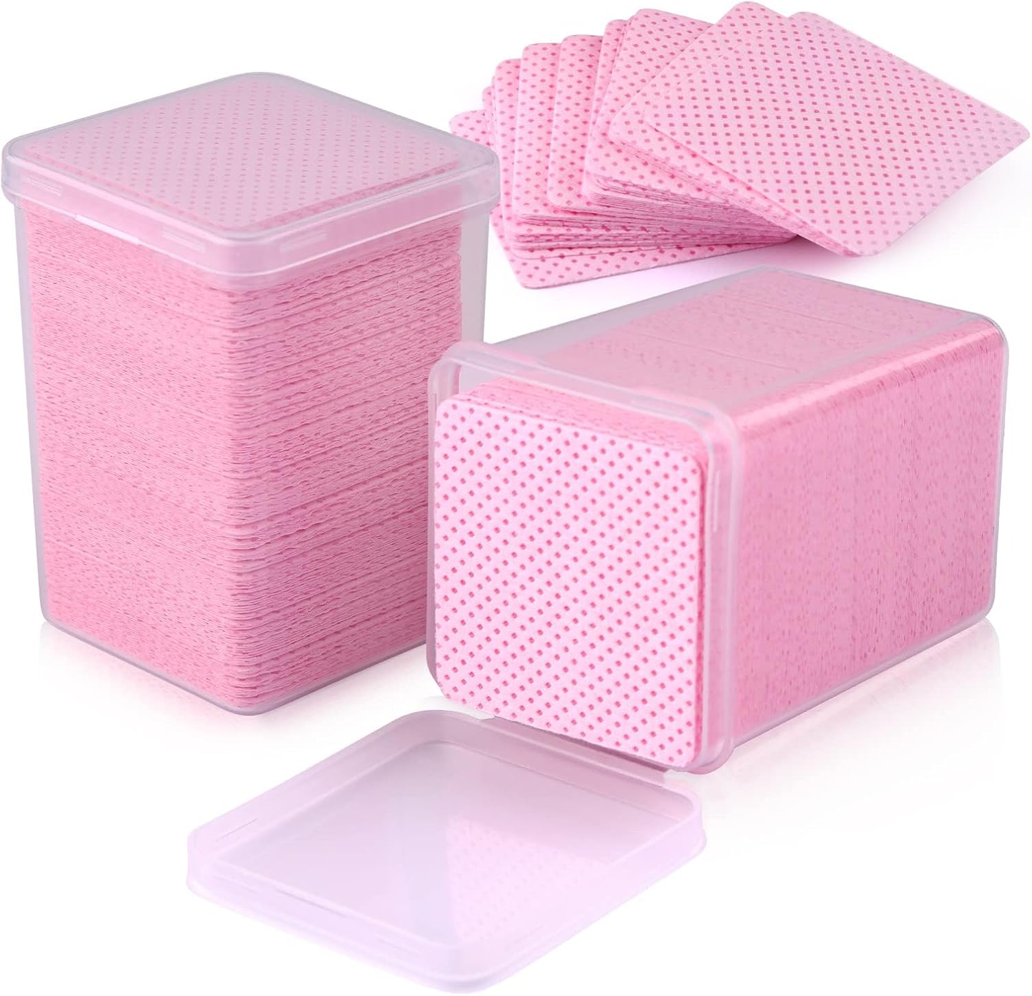 EBANKU 400 stuks Pink Nail Remover Doekjes Pads Wimper Lijm Remover Doekjes Pads Non Woven Nail Art Doekjes Acryl Nail Art Gel Remover Schoonmaak Pads