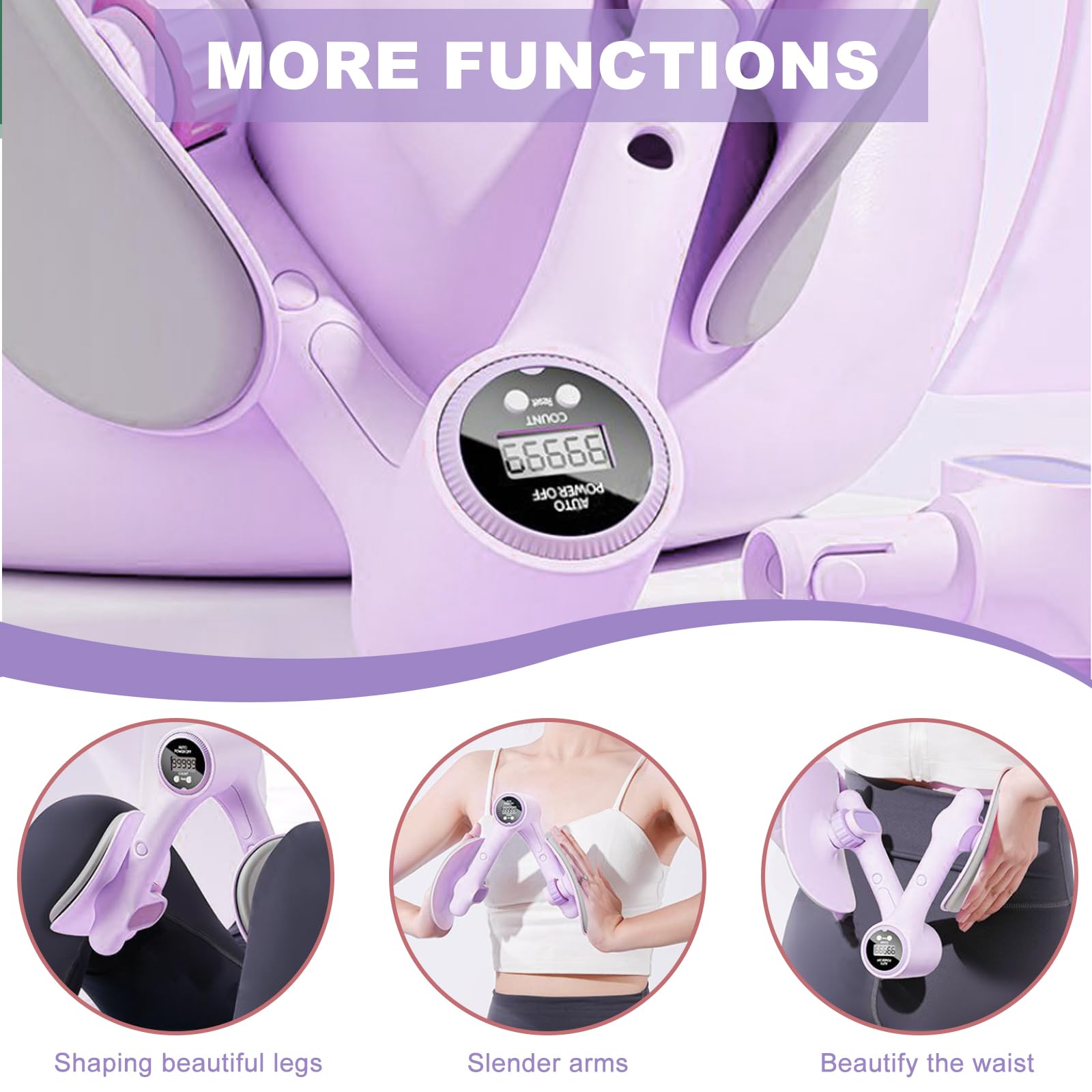 Hip Trainer - Exerciceur Cuisses Et Bassin 120LB - Avec élastique Et Compteur - Pour Post-partum Et Fitness