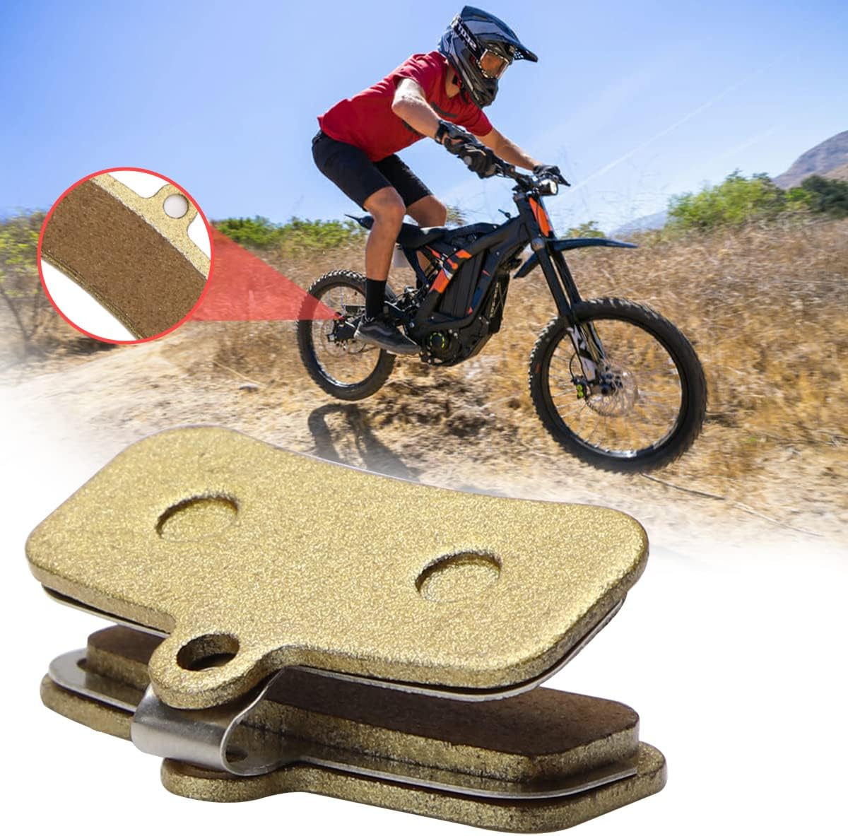 Brake Pad for Sur Ron Light Bee X and S Segway X160 X260 Talaria Sting MX3 R MX4/Altis Sigma/Rawrr Mantis X/ X160/ X260, Rear Front Disc Brake Pads Anti-Rust Durable for Surron OEM Brake Pads