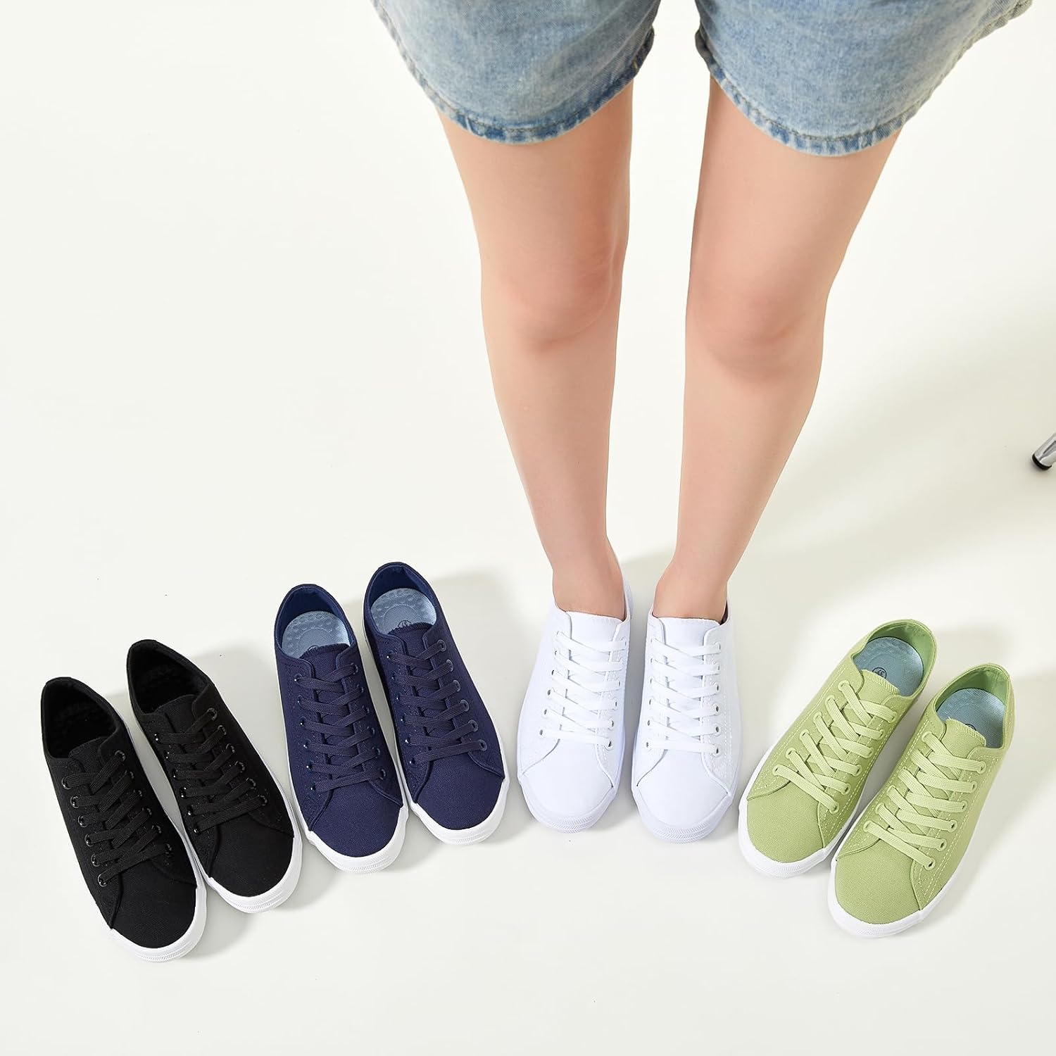 Shoes8teen Women's Fashion Casual Canvas Lace-up Sneakers