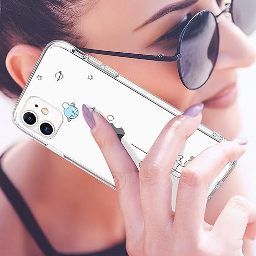 Miniatura 2 de LUHOURI Funda diseñada para iPhone 11 con protector de pantalla, acrílico transparente para mujeres y niñas, funda protectora de ajuste delgado de