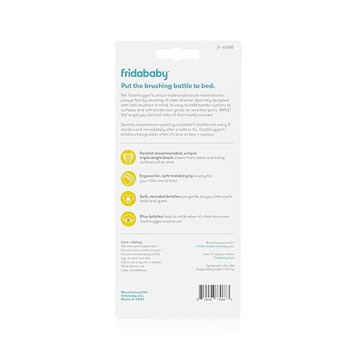 Miniatura 4 de FridaBaby - Cepillo de dientes de entrenamiento de abrazadera de dientes de triple ángulo para el cuidado bucal de niños pequeños paquete de dos