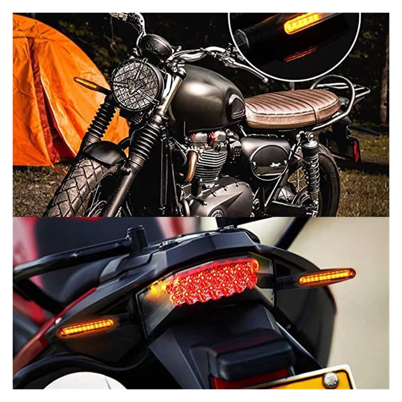Fanale posteriore per moto Indicatori Di Direzione A LED Per Motociclette, Indicatori Di Direzione, Luce Di Stop, Luce Di Coda Posteriore Lampeggiante, DRL Fanale Posteriore Moto(4 Pcs)