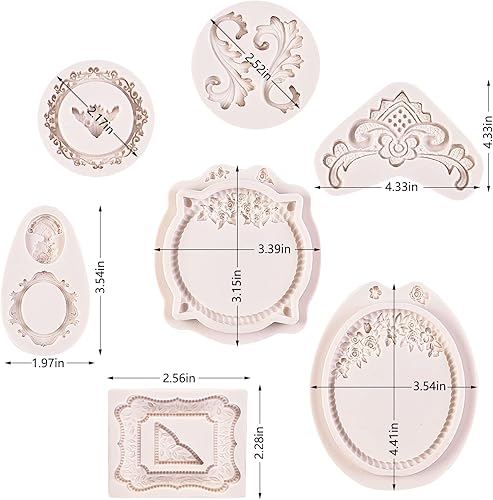 Miniatura 10 de Molde de silicona barroco para fondant, molde de pastel de fotos para hornear, boda, fiesta de cumpleaños, decoración de pasteles, adornos de
