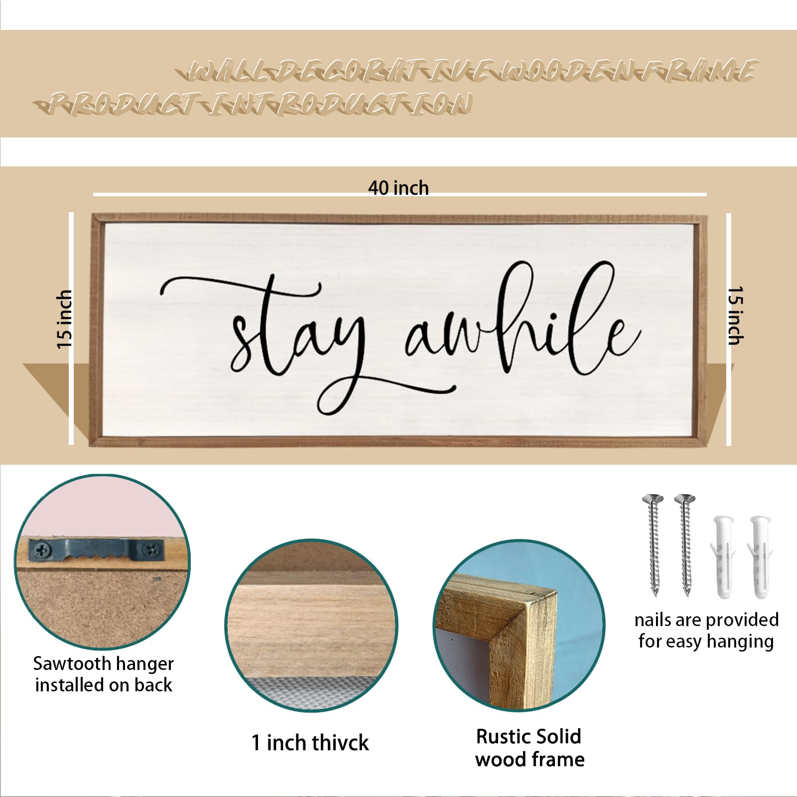 Plaque en métal vintage « Welcome Drop A Line Stay A While