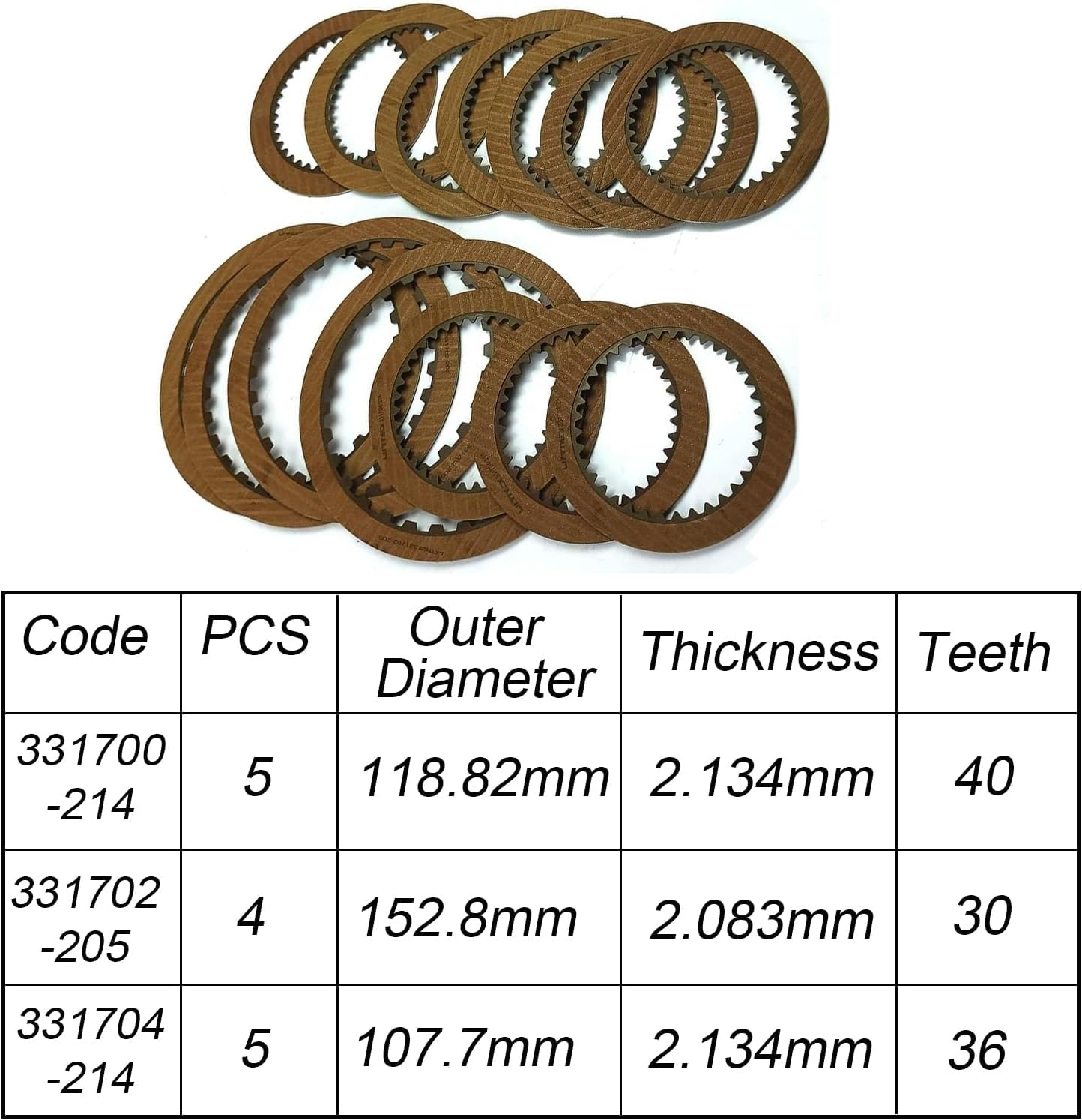 TRANSPEED 722.4 Transmission Clutch Plate Kit, Friction Plates Compatible With MERCEDES