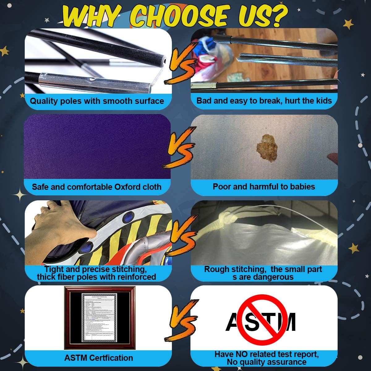 BESTPARTY Rocket Ship Kids Play Tent Indoor Outdoor Pop Up Tent, Kid Playhouse Conveniently Folds into a Carrying Bag, Toys Gifts for Toddlers Kids Boys Girls - Image 5