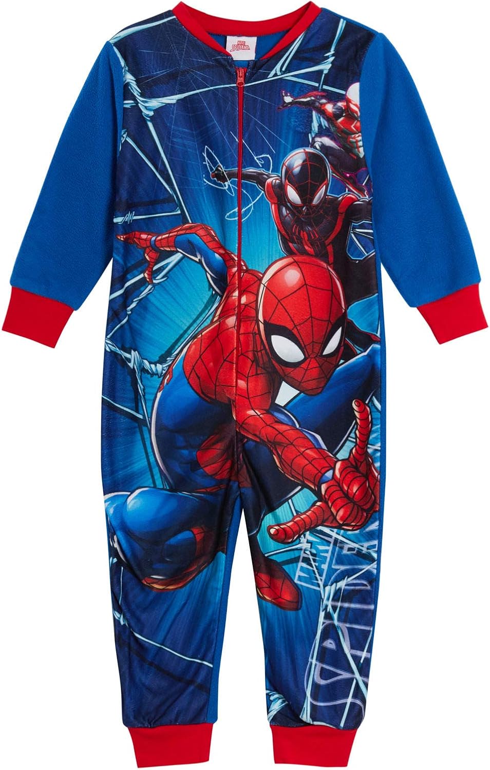 Marvel Spiderman Einteiler Für Jungen - Fleece Pyjama Mit Kapuze