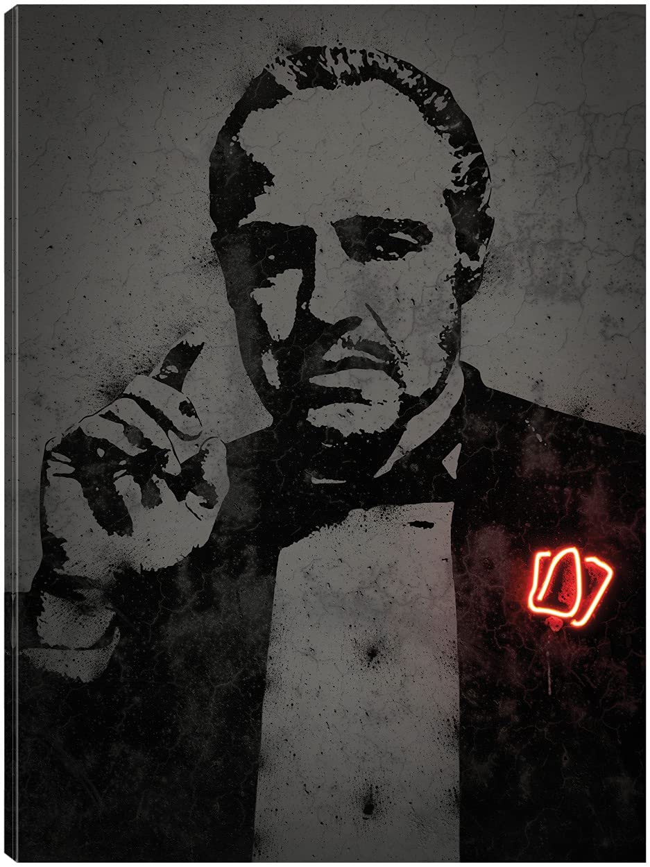Fine Art Canvas Godfather Canvas Wall Decor by Artist Octavian Mielu for Living Room Bedroom Bathroom Kitchen Office