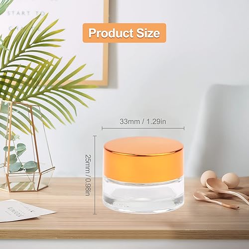 Miniatura 3 de Wresty 19 frascos de vidrio transparente para cosméticos, 0.18 oz, redondo, recargable, recipiente para crema cosmética, contenedor vacío para