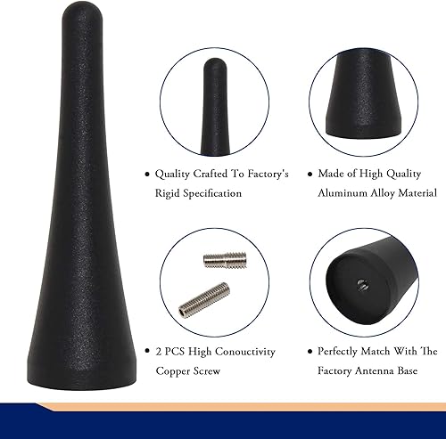 Miniatura 4 de Anina Mástil de antena de 3,8 pulgadas para Mazda Miata 2006-2022 MX5-ND-NC-RF Antena de radio rechoncha de aleación de aluminio