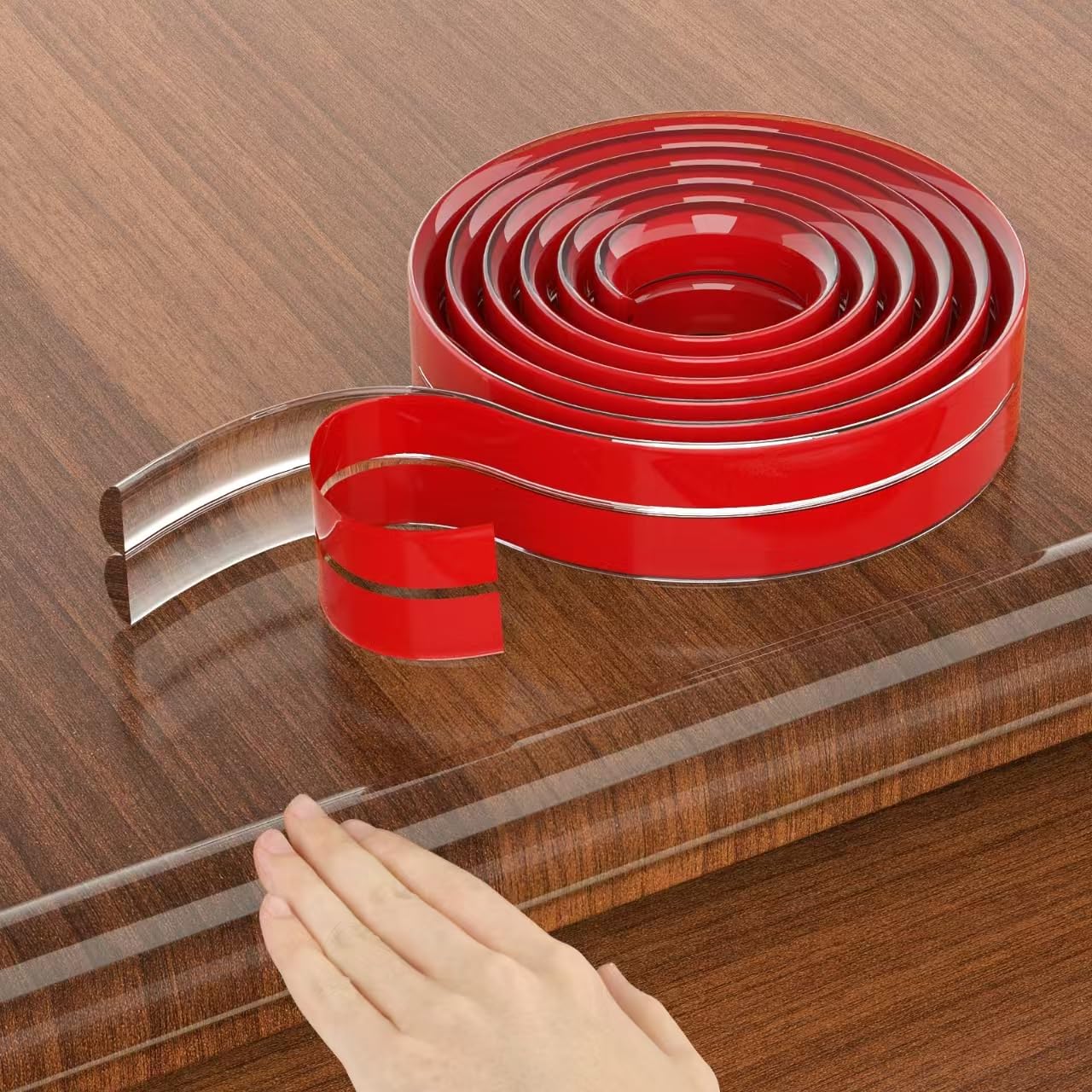 Baby Proofing, 16.4ft Edge Protector Strip Clear, Silicone Soft Corner Protectors with Upgraded Pre-Taped Strong Adhesive, Edge Protectors for Sharp Corners of Cabinets, Tables, Drawers (4 Corners)