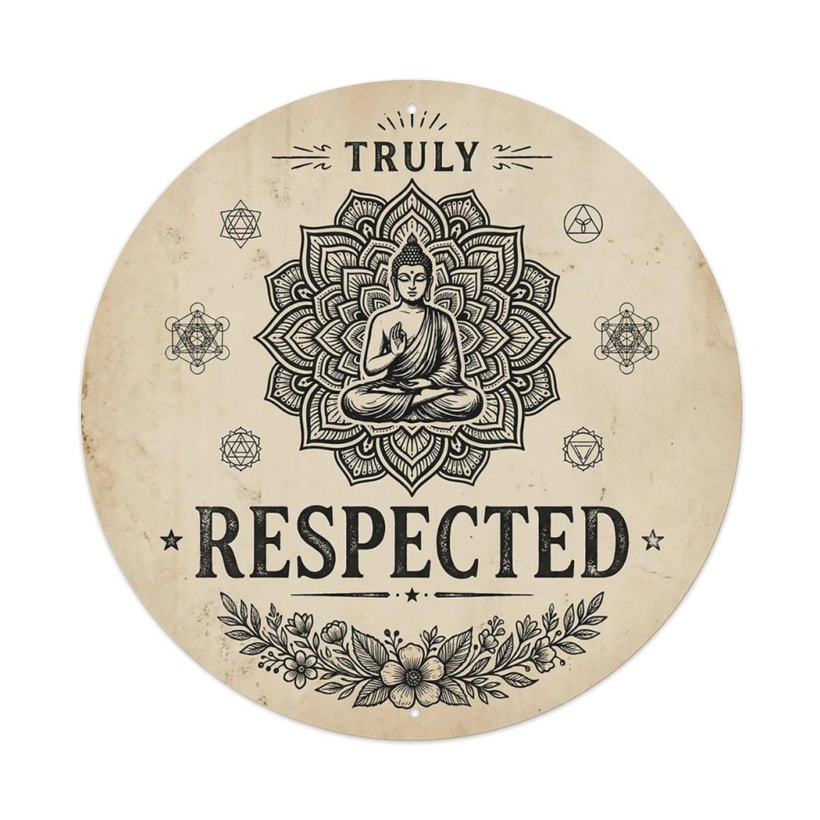 Zen Flower Meditation Den Respected Metal Tin Sign