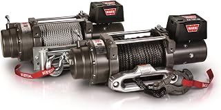 WARN 97720 M12-S Electric 12V Heavyweight Winch with Spydura Synthetic Cable Rope: 3/8" Diameter x 100' Length, 6 Ton (12,000 lb) Pulling Capacity
