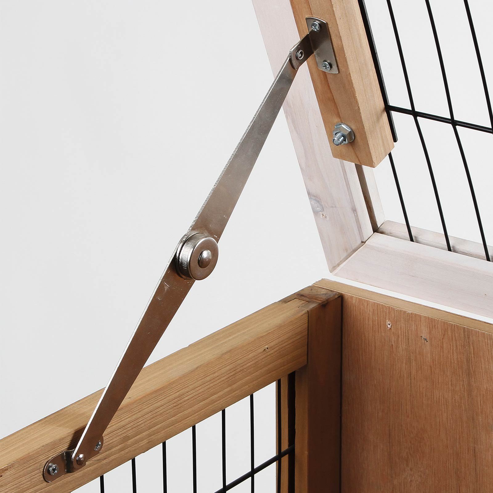 Kerbl Pet Kleintierkäfig Indoor Deluxe, Nagerkäfig, Kleintierstall, 115x60x92,5cm, Holz, Metallgitter, Hasen, Kaninchen, Meerschweinchen, Hamster, mit Holzhaus