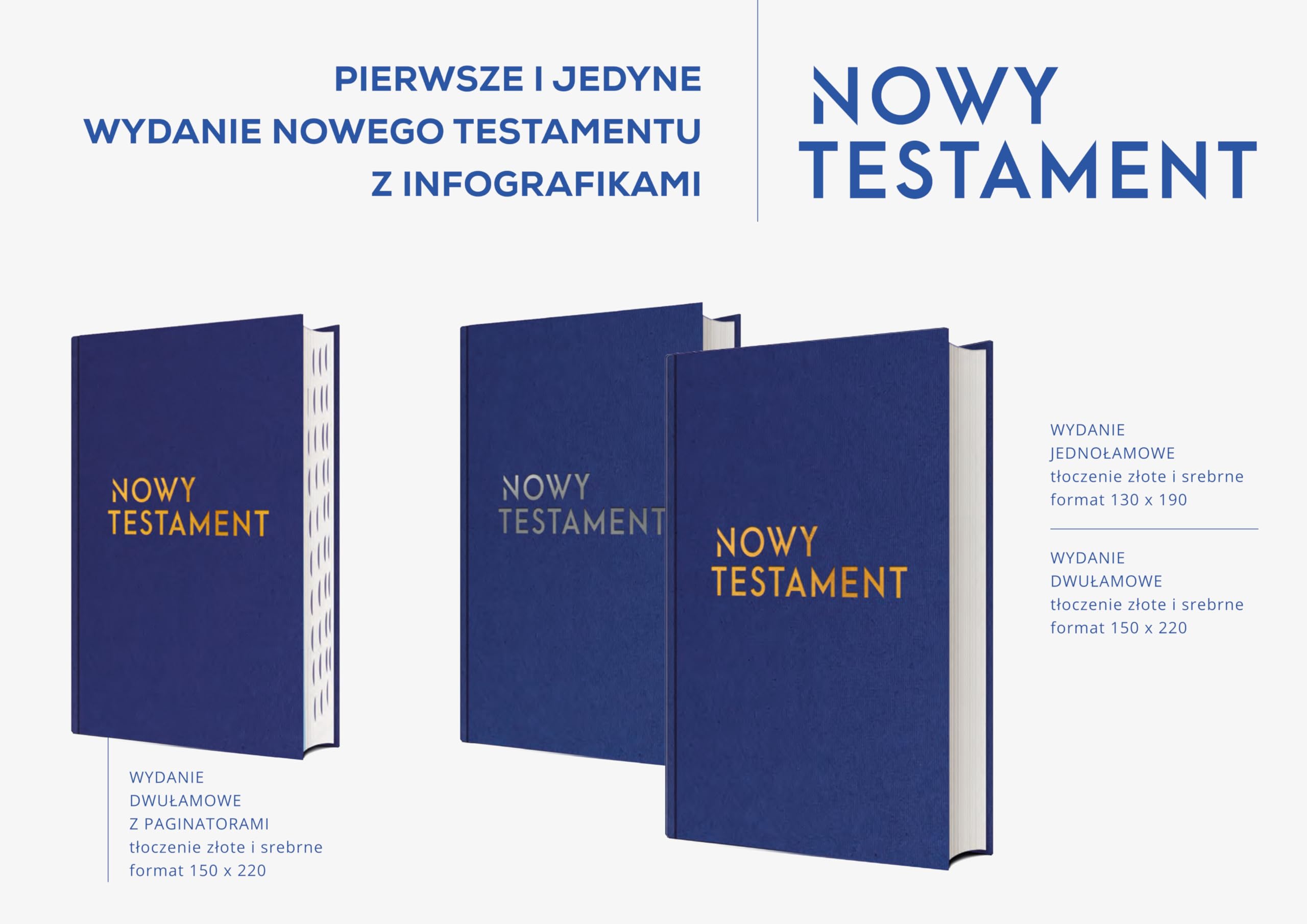 Nowy Testament z paginatorami wersja srebrna