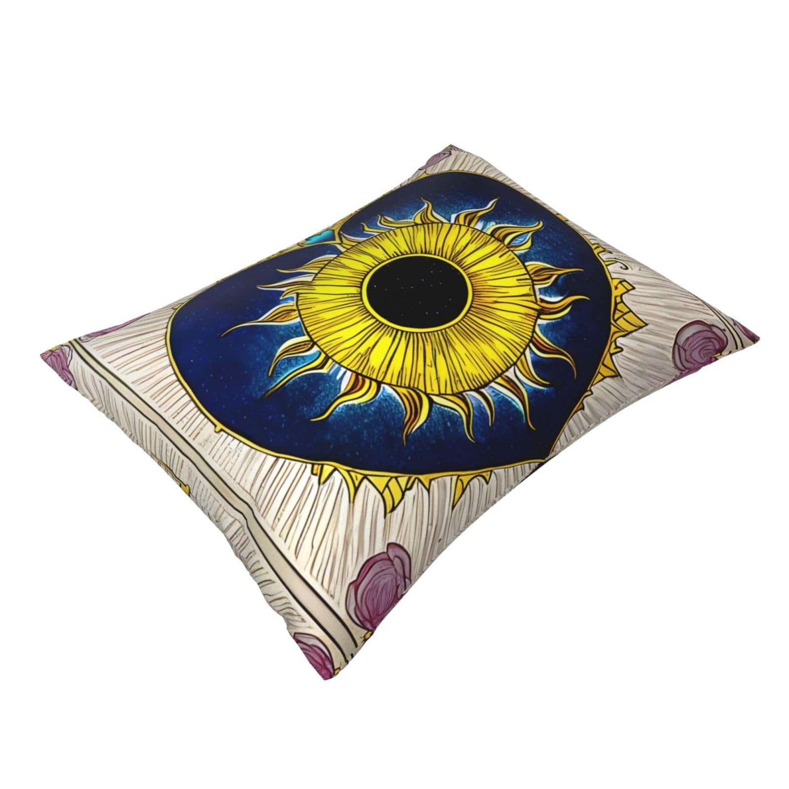 WBQLSL Cartoon Heart Sun Printed Pillowcase - 16 * 20 inches, Invisible Zipper, Breathable and Soft Pillowcase,