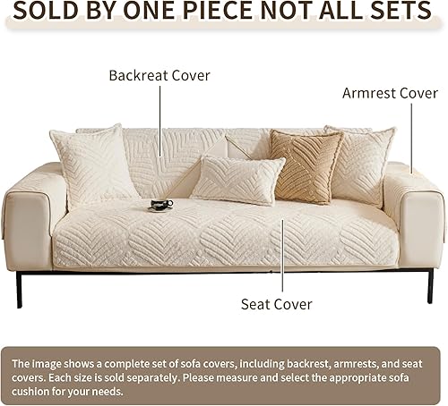 Miniatura 6 de Fundas de sofá (1 unidad, beige blanco, 27.6 x 27.6 pulgadas)