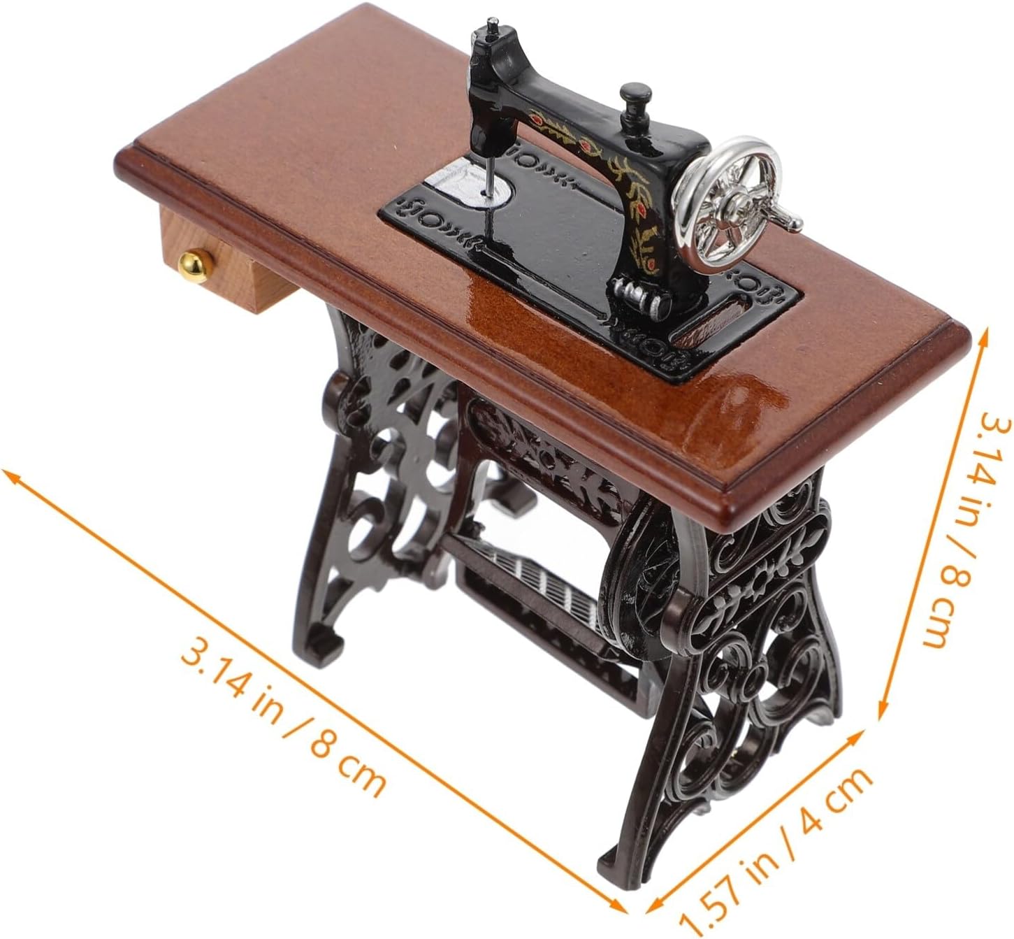 TOYANDONA Miniature Sewing Machine 1/12 Scale Dollhouse Furniture Accessory Vintage Style Mini Sewing Machine Ornament for Dollhouse Decoration