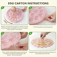 Vista 8 de HANSGO Recipientes para Huevos Rellenos con Tapa, Bandeja Portadora para Huevos Rellenos con 22 Ranuras para Fiestas y Cocina del Hogar, Rosa