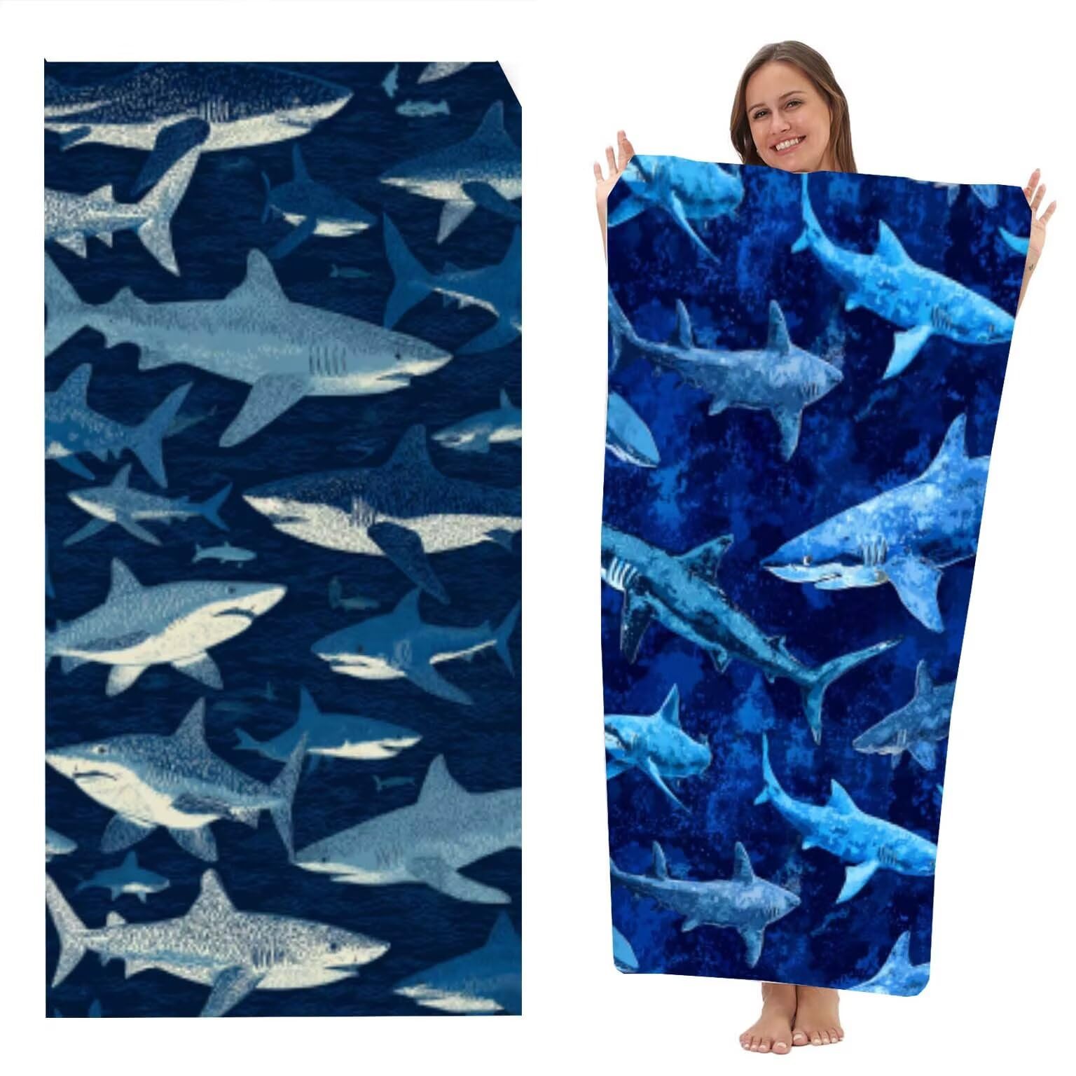 Ręcznik plażowy XXL, zestaw 2 szt., ręcznik z mikrofibry, ręcznik kąpielowy 220 x 100 cm, szybkoschnący, ręcznik plażowy, ręcznik plażowy, bez piasku, ściereczka z mikrofibry (wala ciemnoniebieska) z