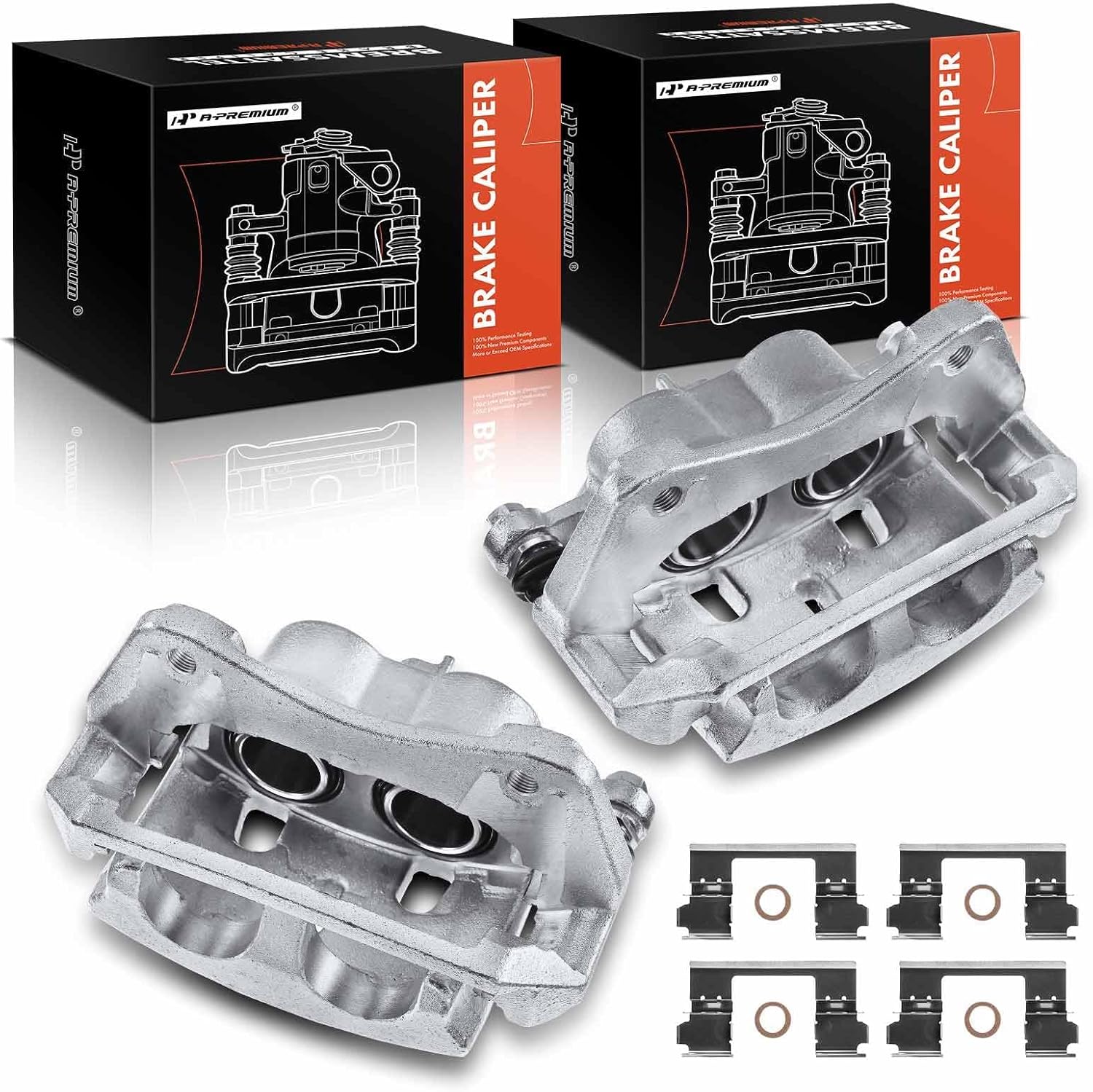 A-Premium Disc Brake Caliper Assembly with Bracket Compatible with Select Honda Models - Pilot 2009 2010 2011 2012 2013 2014 2015, V6 3.5L - Front Driver and Passenger Side, 2-PC Set