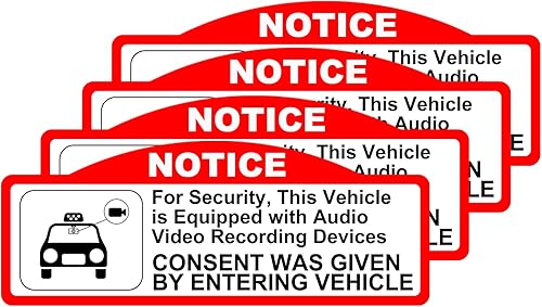 B0BP116B4V_image_0 KEANBOLL 4 calcomanías para grabadoras de video para automóvil, calcomanías de vinilo de doble cara impermeables para ventanas de grabación de video