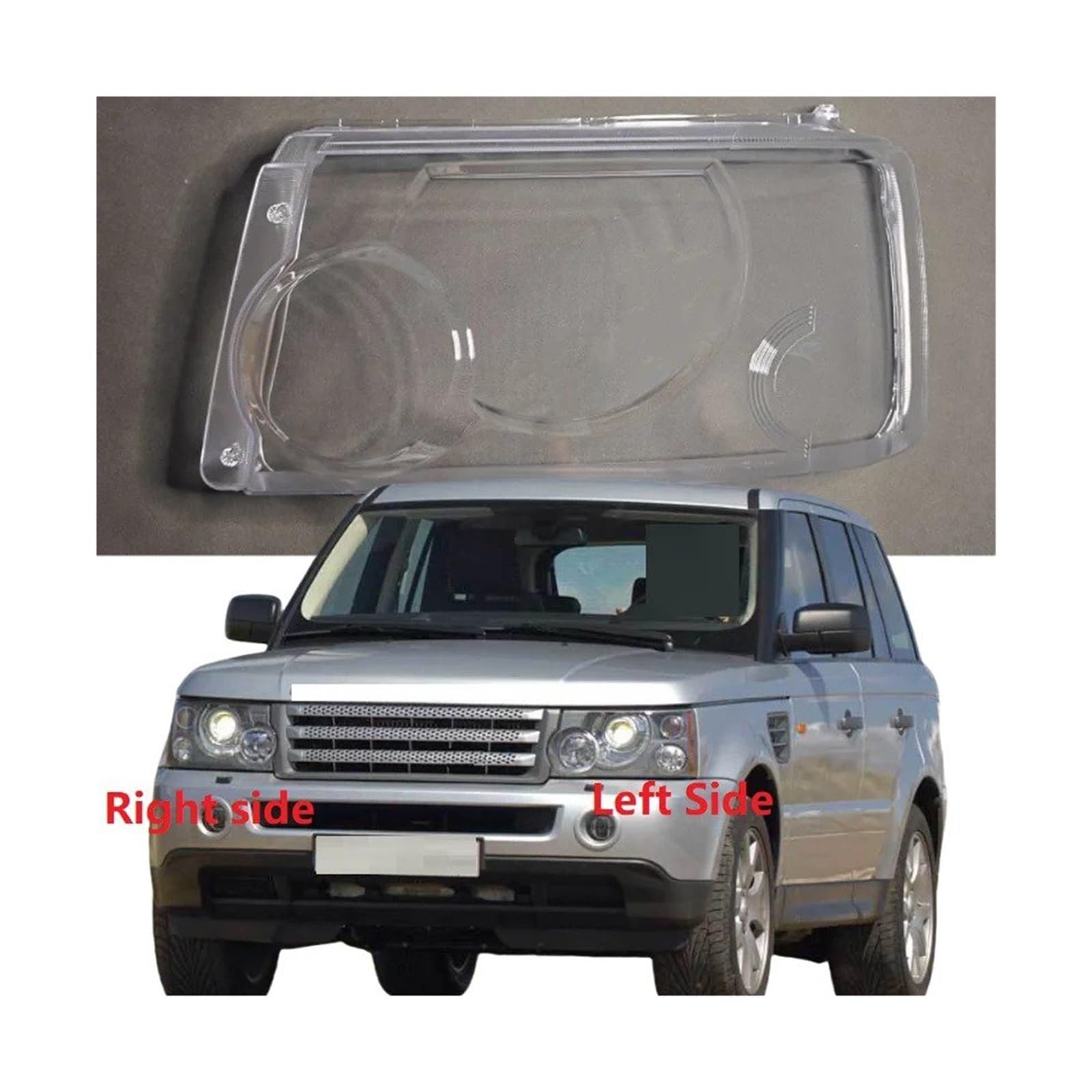Faro Lente Copertura Land Rover Range Rover Sport L320 2005-2009 Vetro Trasparente Sinistra