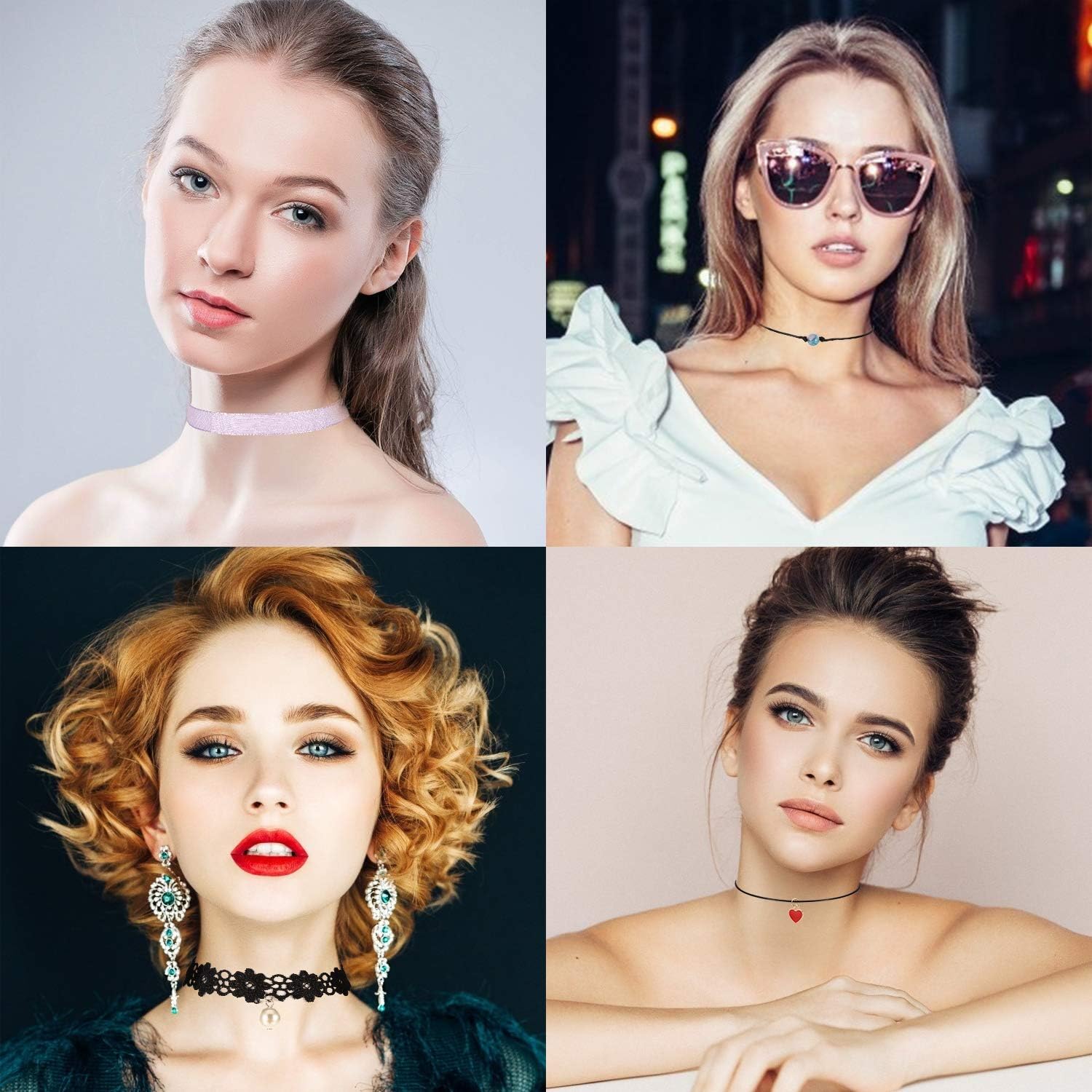 K&Q 60 PCS Choker Necklace, Classic Stretch Colorful Gothic Collar Tattoo Necklace AndBlack Layered Cute Lace Velvet Choker Necklace Set for teenagers and Women - Image 5