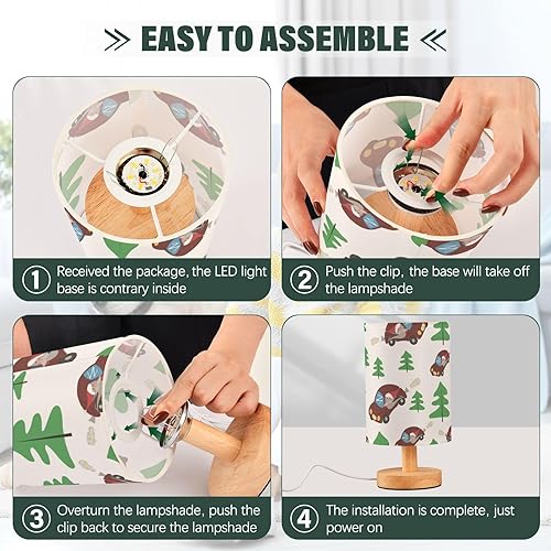 Miniatura 4 de Reading Lamp Night Stand Lamps with USB Charging Port Christmas Santa by Car Lamp for Boys Side Table