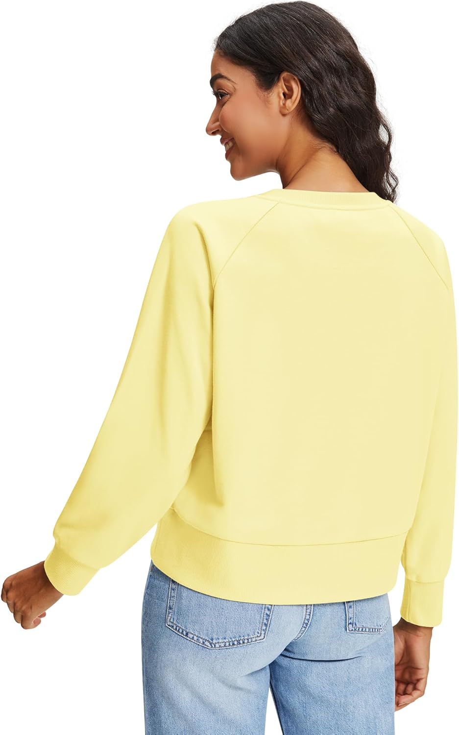 Stelle Cropped Sweatshirts for Women Cotton Raglan Sleeve Crop Tops Crewneck Pullover Sweat Shirts - Image 2