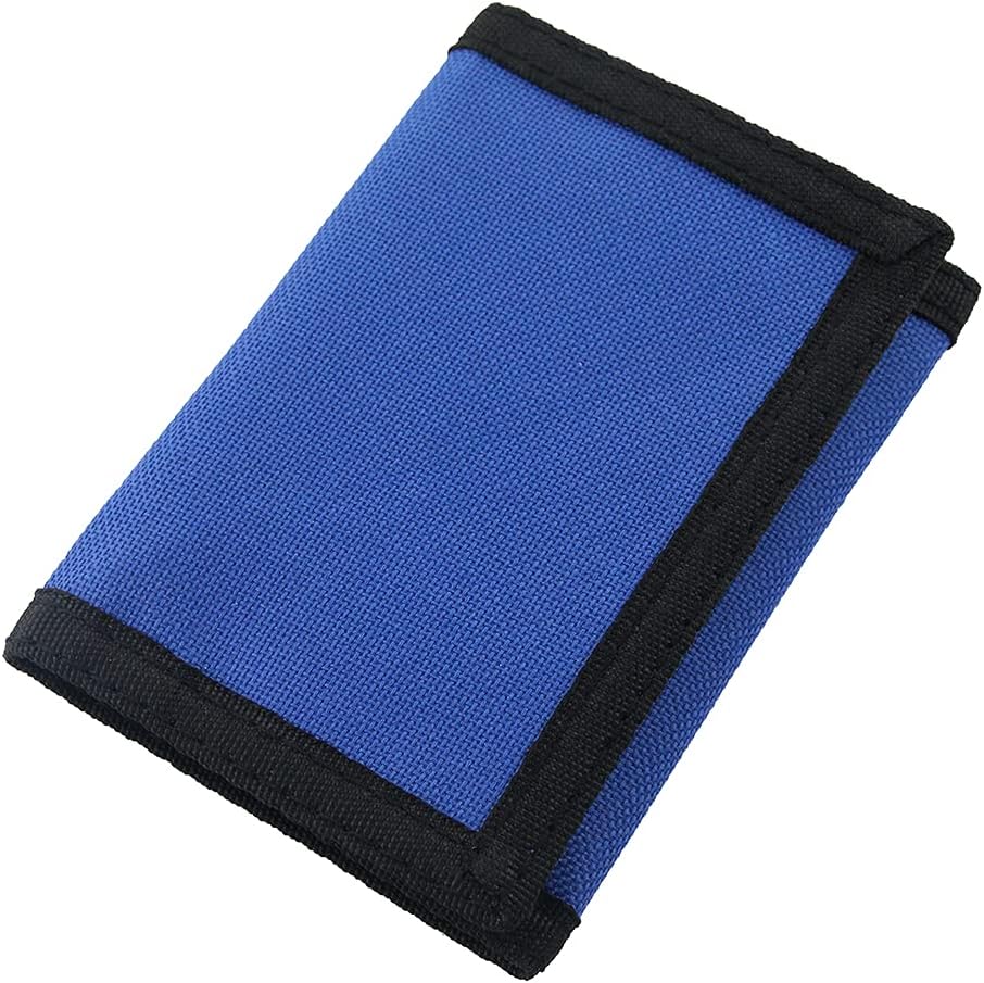 RFID Blocking Canvas Wallet for Men and Women - Camo Trifold Outdoor Sports Wallets with Magic Sticker for Teen Kids, Navy Blue, Medium, Casual