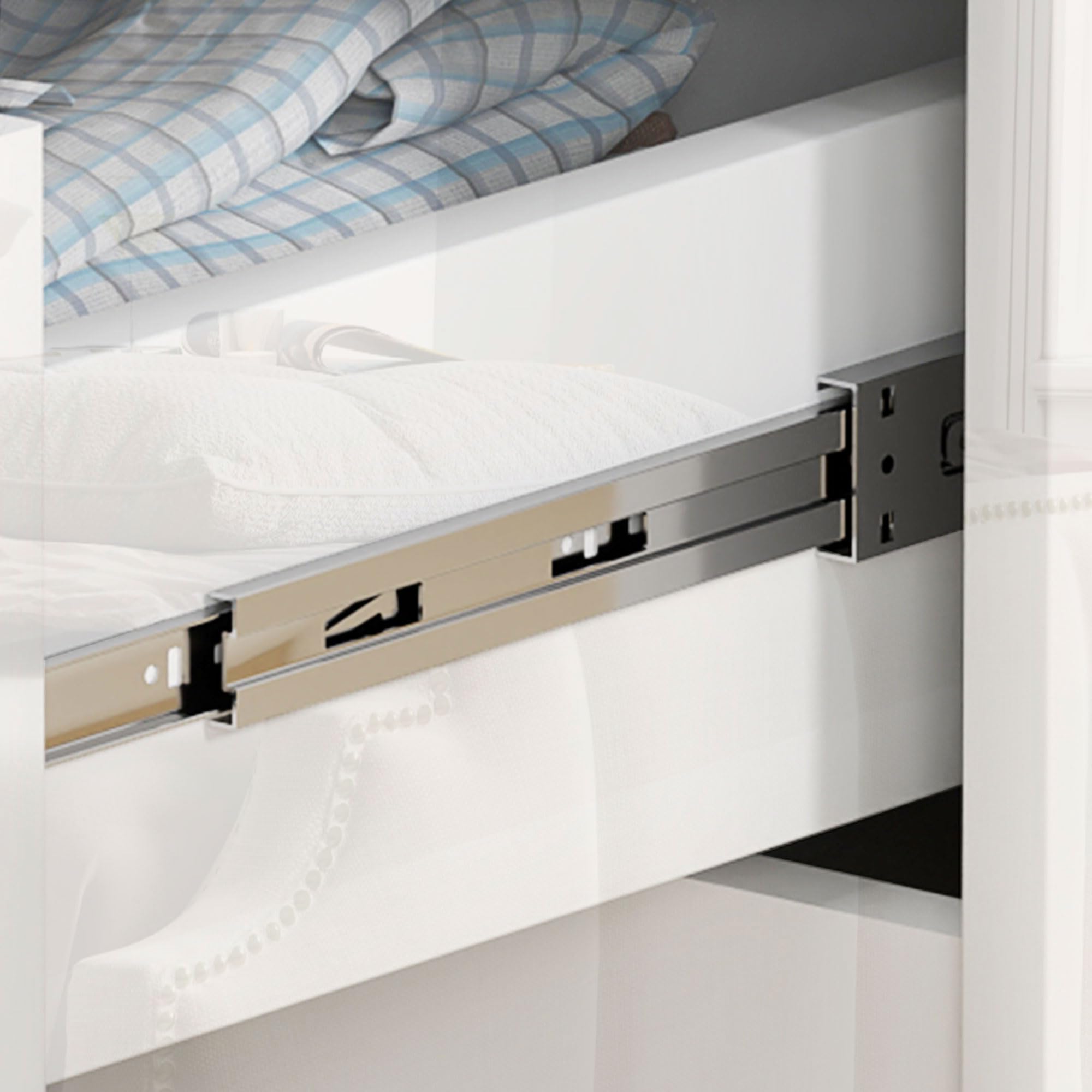 HOMCOM Cassettiera Camera da Letto con 4 Cassetti, Comò Camera da Letto in Legno, per Soggiorno Corridoio Ingresso, 60x40x85 cm, Bianco Lucido