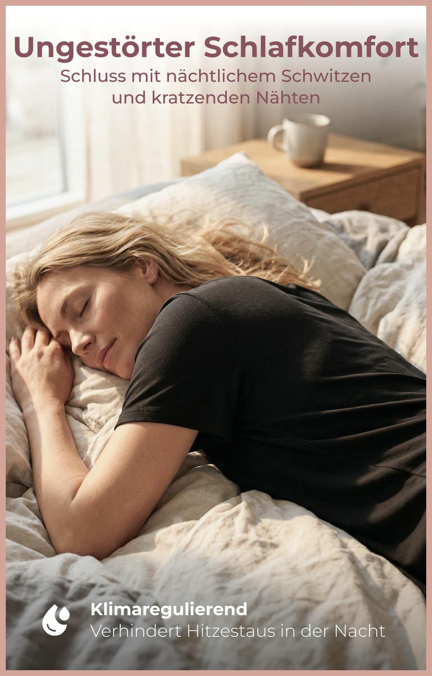 Camisón de manga corta para mujer, de bambú y algodón orgánico, transpirable para mujer, camiseta grande suave para dormir