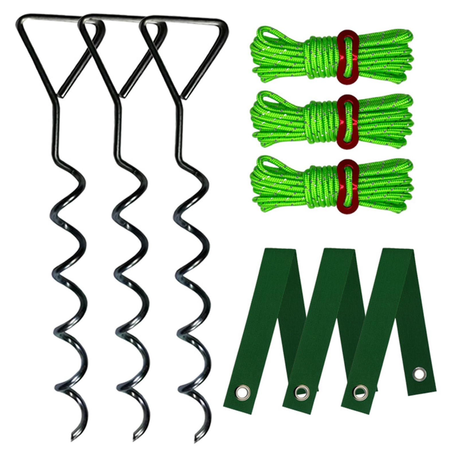 Hdoytxxm Black Floor Nails Tree Stakes And Supports For Leaning Trees, Multipurpose Garden Anchors Heavy Duty Coiled Trees Straightening Set Helical Tree Stake Set