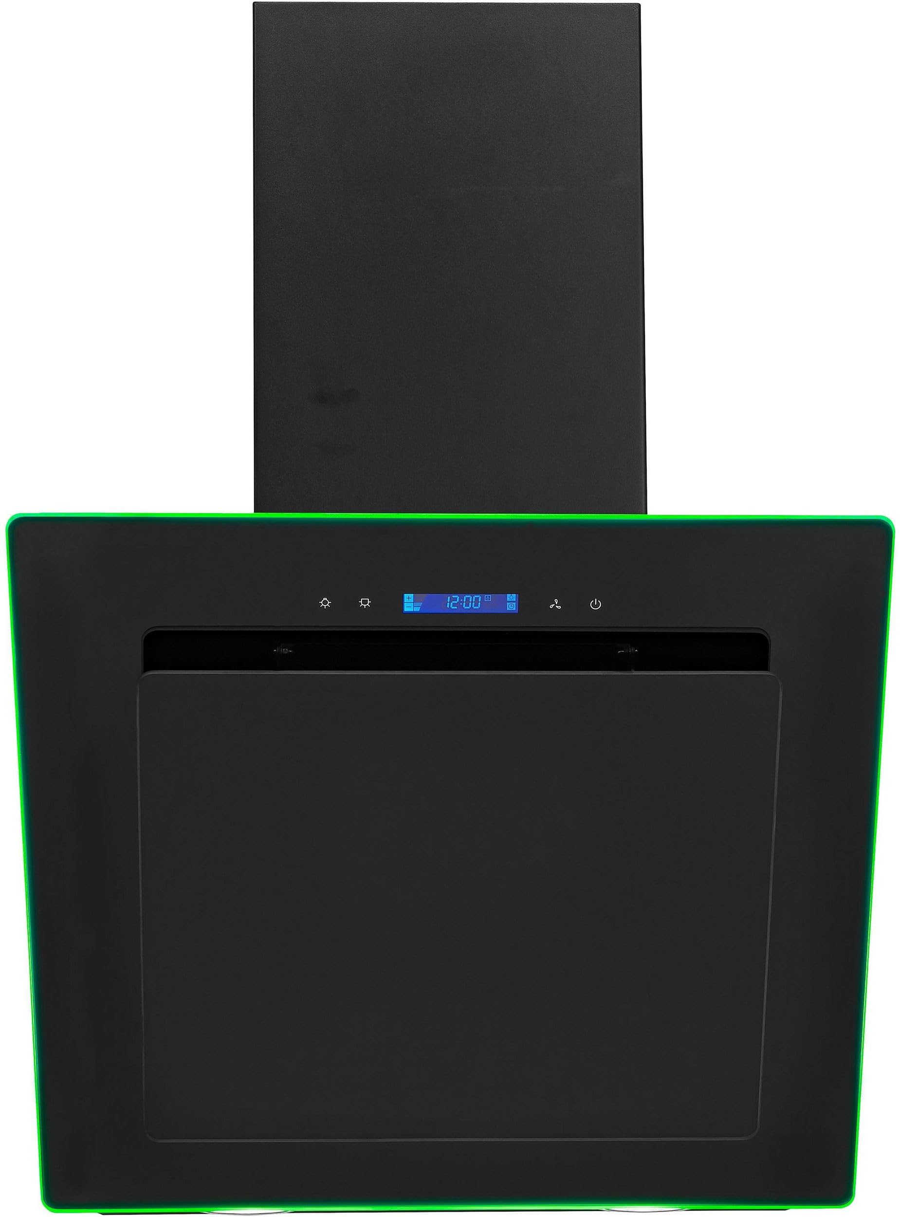 Exquisit® Campana Extractora Cocina, 60Cm, Capacidad de Extracción máx 311 [M³/h], Color Negro, Consumo 44 kWh/año, 3 Niveles de Potencia, Rumorosidad 54 dB(A).