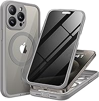 Vista 20 de Funda para iPhone 15, compatible con MagSafe, protector de pantalla de privacidad integrado y protección de cámara, antiespía, cuerpo completo, a