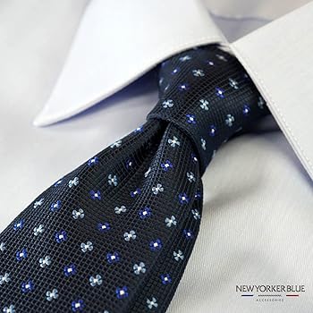Amazon.co.jp: [ニューヨーカーブルー] ネクタイ 小紋柄ネクタイ