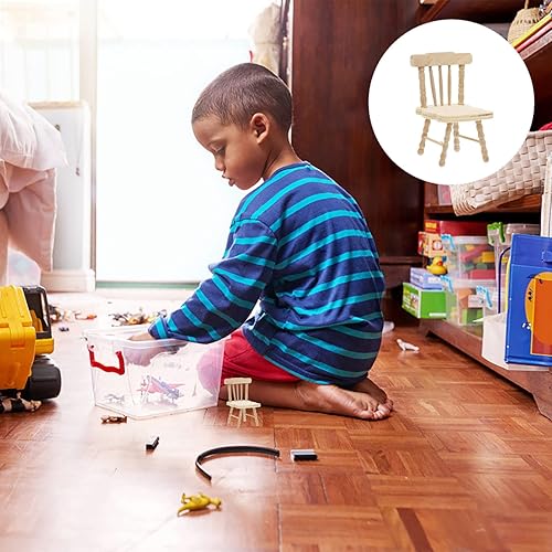 Miniatura 6 de SEWACC 6 piezas de fotografía de escena de madera, accesorios de mesa de comedor, decoración de muebles de dormitorio, sillas de decoración de casa