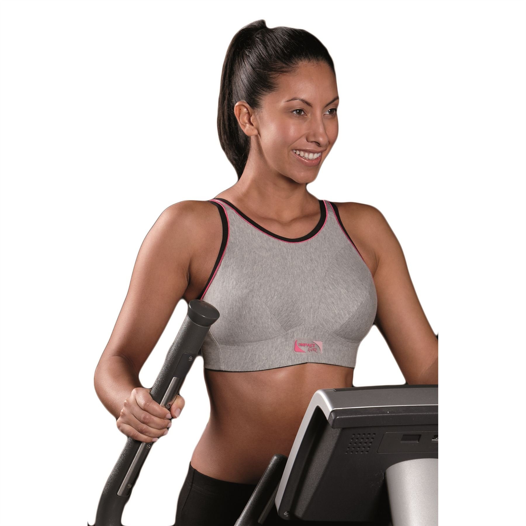 Women's Impact Free Cotton Sports Bra ,Gray ,30GG