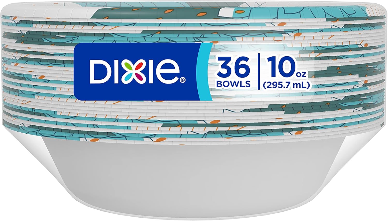 Dixie Paper Bowls, 10oz, Dessert or Light Lunch Size Printed Disposable Bowl, 36 Count (Pack of 8) : Health & Household