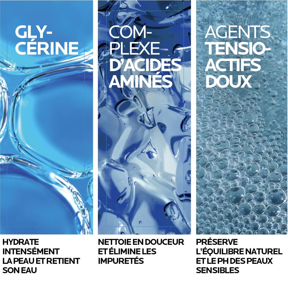 La Roche-Posay, Toleriane, Gel Moussant Purifiant, Nettoie Apaise et Démaquille, Adapté aux Peaux Sensibles à Réactives, Sans Parfum, Composition Hypoallergénique et Non Comédogène, 400 ml