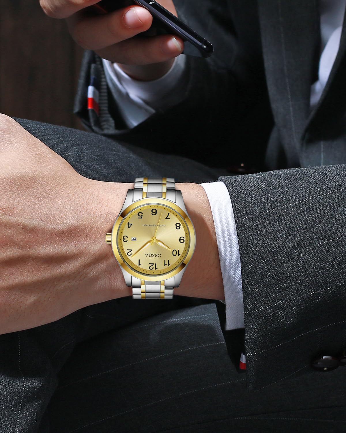 CIVO Orologio Uomo Acciaio Analogico Orologio da Polso Elegante Data Impermeable Luminoso Orologio da Uomo Classico Business Quarzo Orologi, Regalo Uomo