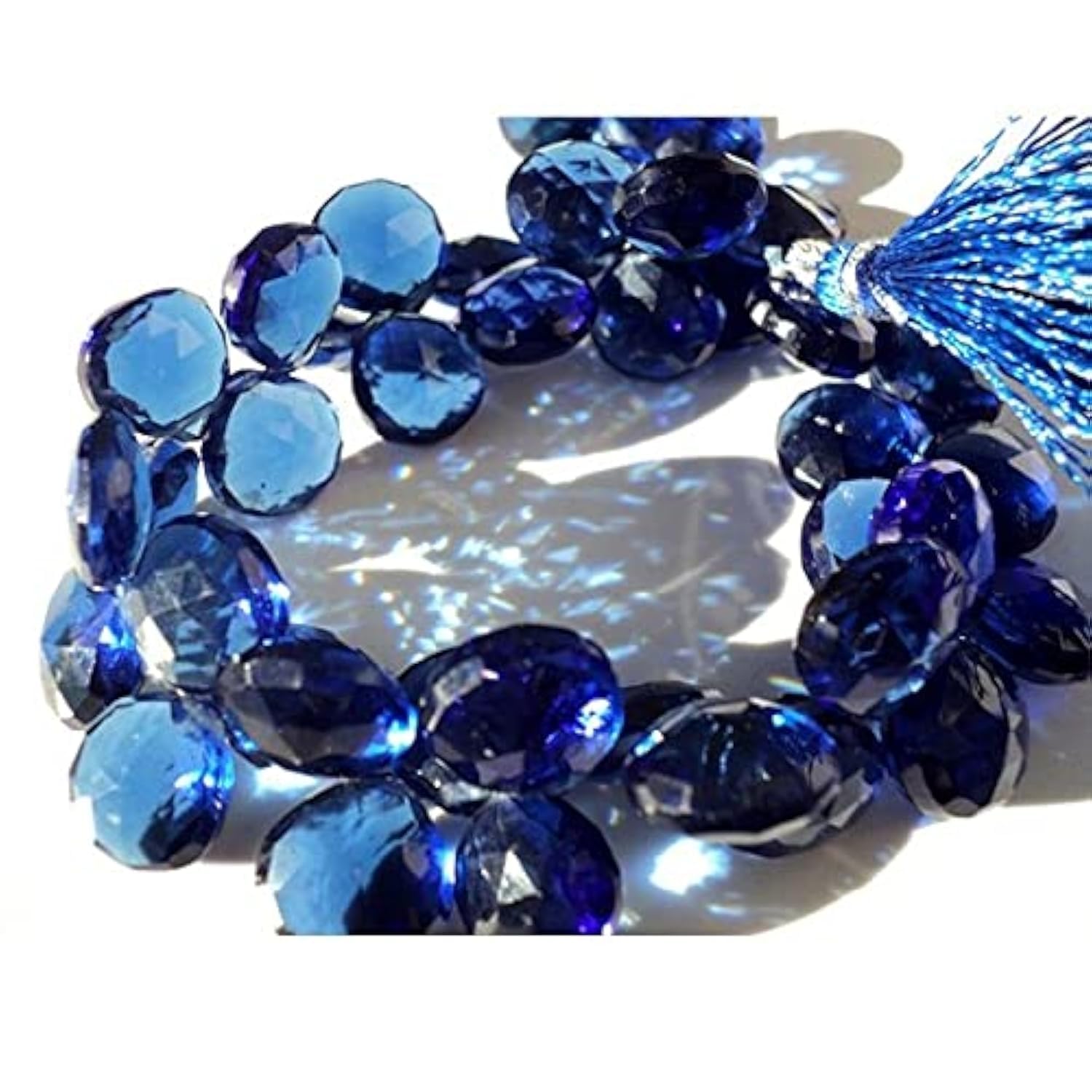 Quartz hydro bleu LKBEADS perles de gemme coeur pour création bijoux DIY