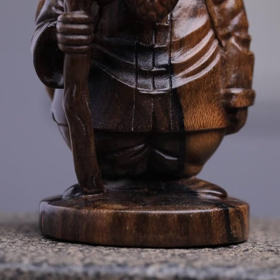 Amazon.co.jp: 木彫り 置物 木製 彫刻 【亀仙人】天然木材
