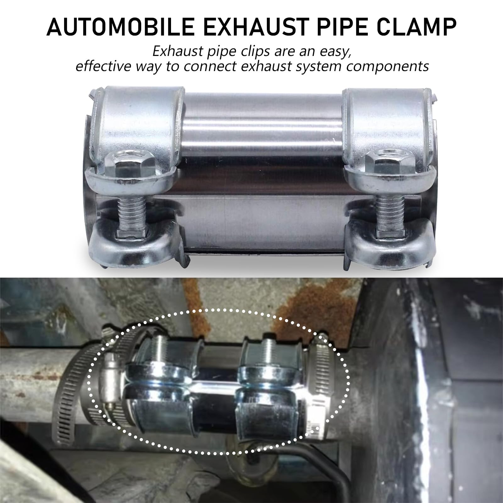 Collier De Serrage Double Pour Pot D'échappement - 60 Mm X 95