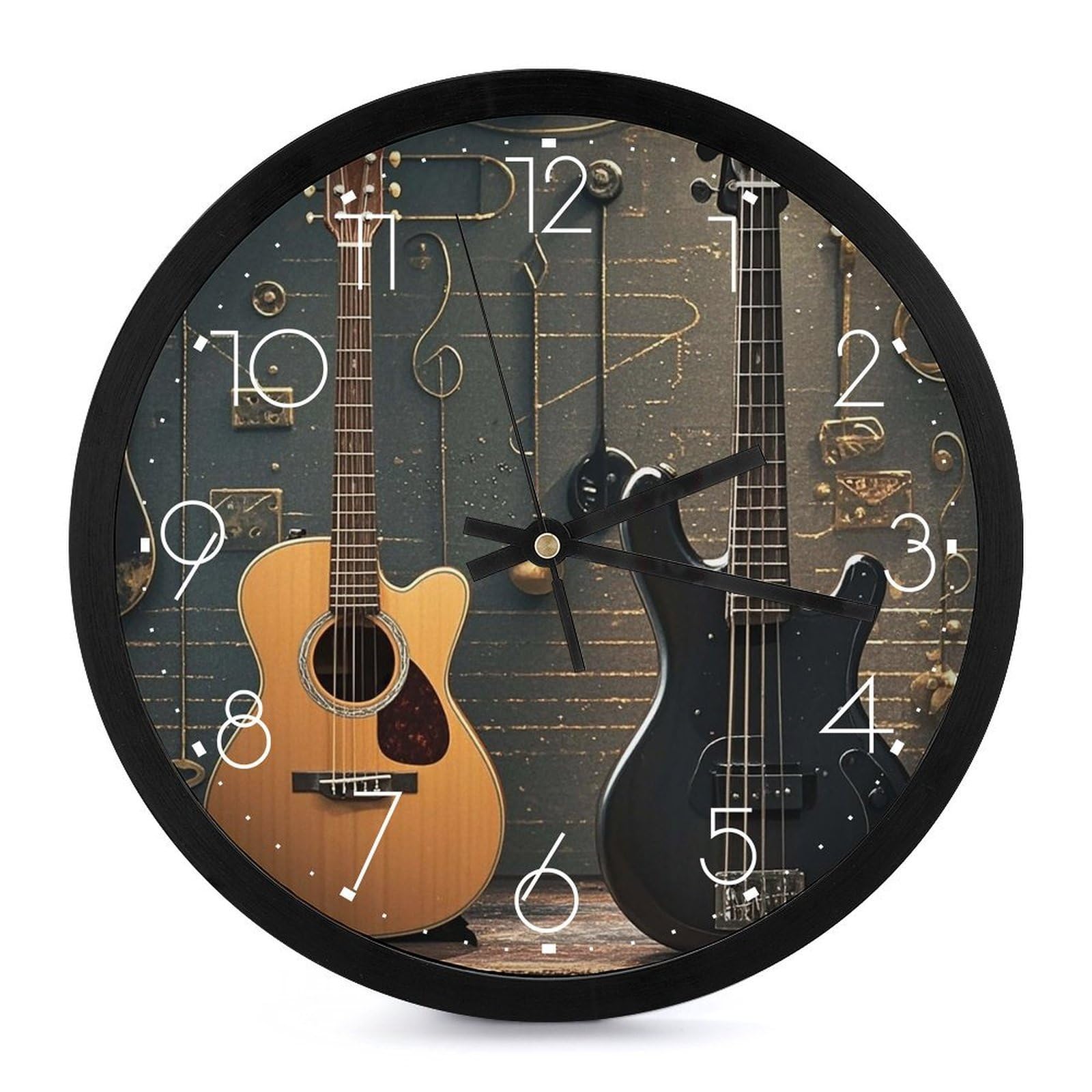 Horloge murale pour salon et salle de classe au style musical
