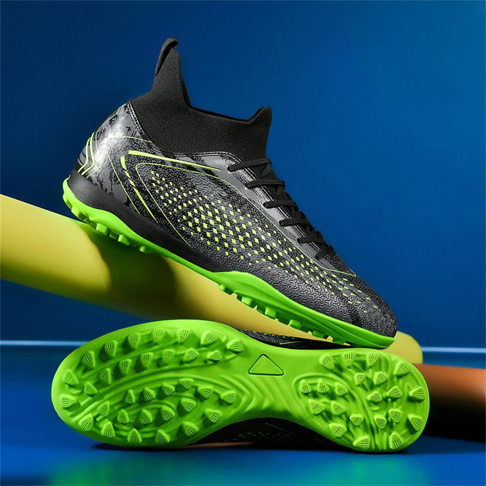 Soccer Cleats for Mens Womens Turf Indoor Soccer Shoes Unisex High Ankle AG TF Football Boots Youth Baseball Rugby Training Shoes