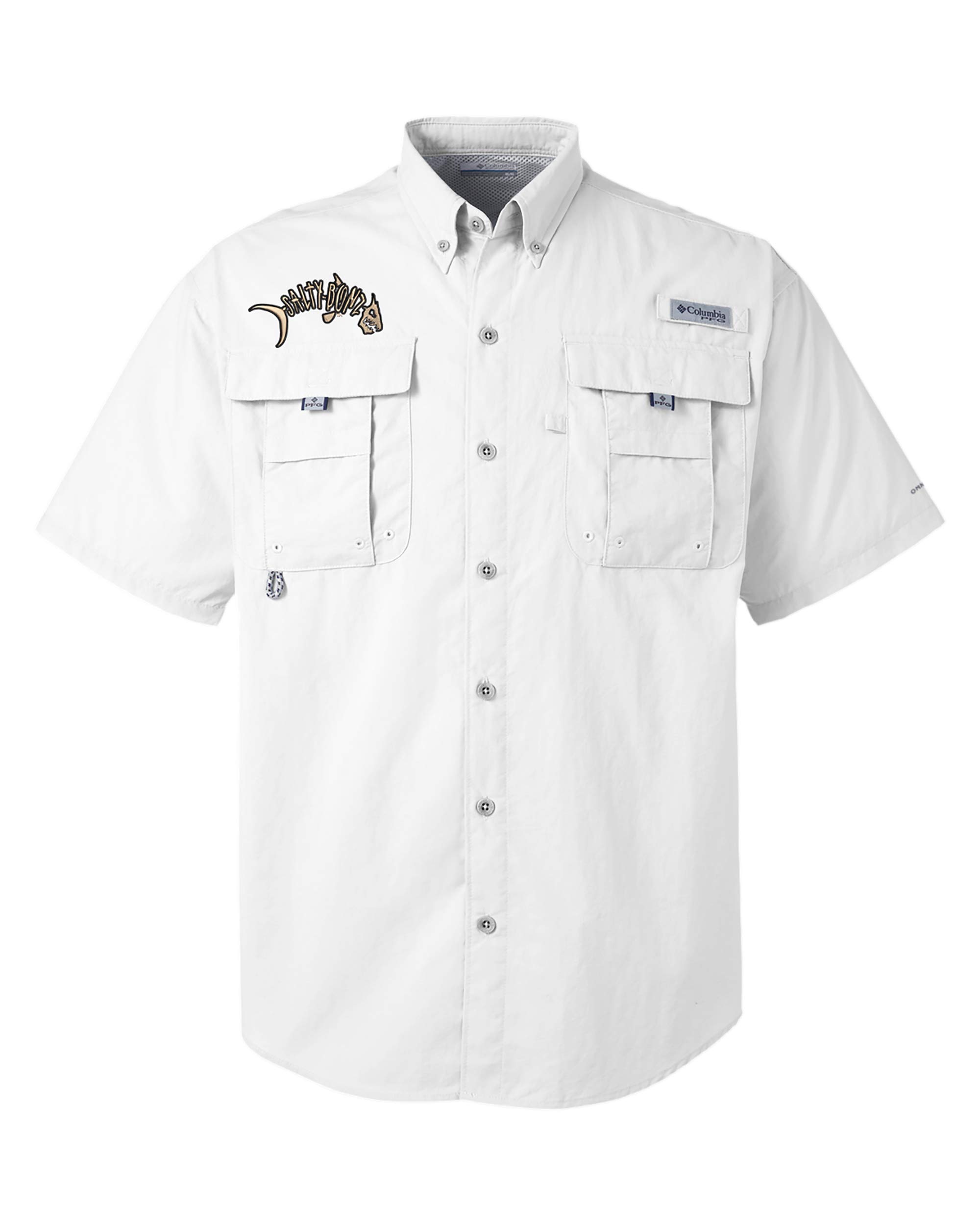 Salty Bonz Columbia Men's Bahama II Short-Sleeve Fishing Shirt Logo
