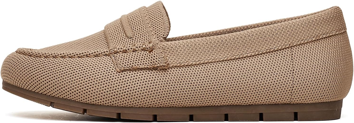 Loafers for Women Comfortable Dressy Casual Work Flats Lightweight & Breathable Slip On Walking Shoes Knit - Image 4